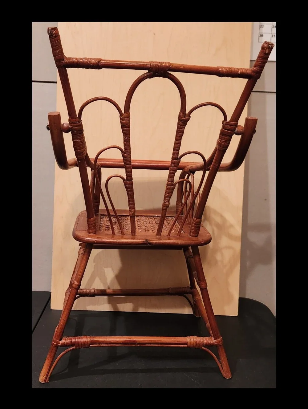 Vintage Wood Doll High Chair ~ Moveable Tray 20.5in Tall